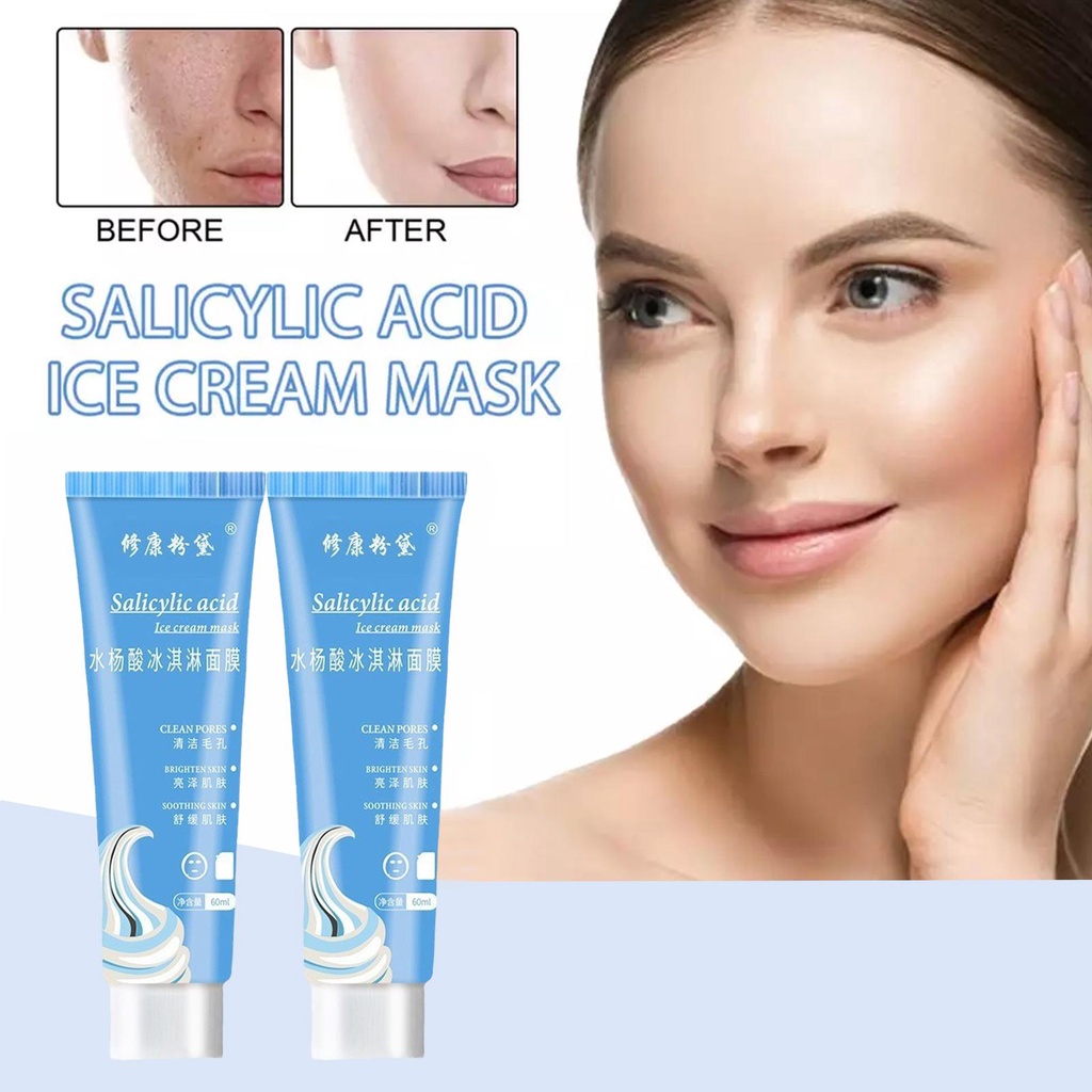 Salicylic Acid Ice Cream Mask Moisturizing Pore Shrinking Tube Acne