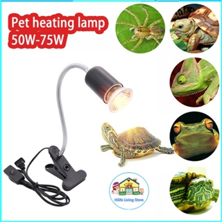 UVA+UVB Reptile Lamp with Clip on 220V 25/50W Bulb Lamp Holder Turtle Tortoises Basking Heating