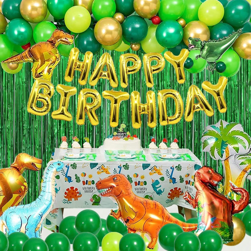 Dinosaur Theme Birthday Party Set Jurassic Park T-Rex Balloon Backdrop ...