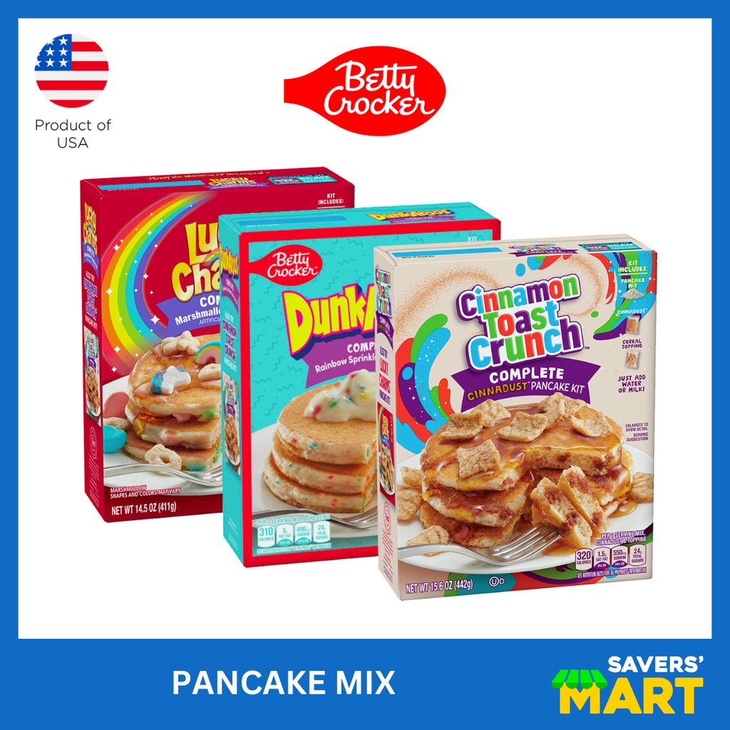 Betty Crocker Pancake Kit (Cinnamon Toast, Lucky Charms, Dunkaroos
