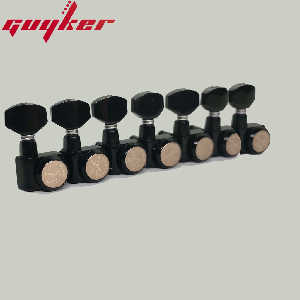 1 Set GUYKER 7 Inline Machine Heads No Screws Locking Tuning Key Pegs