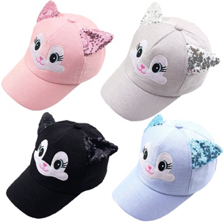 Free freight ✖◙Baby Hat Cartoon Child Korean Cat Ears Cotton Baseball Caps Spring Summer Baby Boy Gi