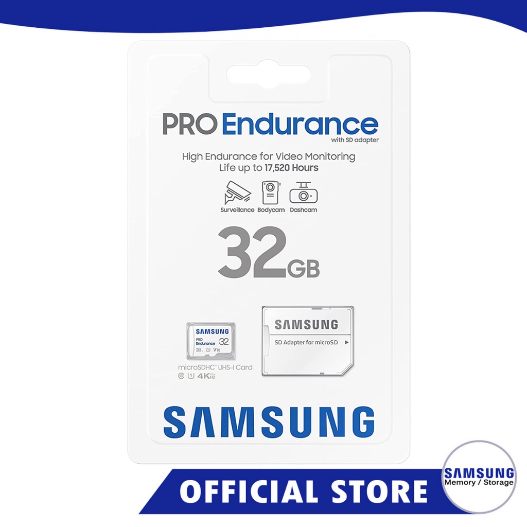 Samsung 32GB PRO Endurance micro SD Memory Card for Video Monitoring
