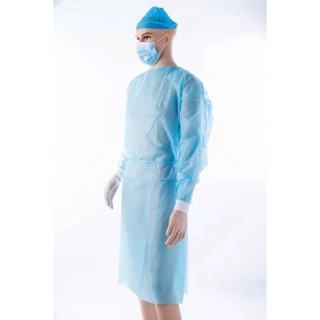 CODln stockA10 pieces Isolation Gown Suit Blue WaterProof Disposable PPE Bunnysuit Non Woven - Blu #6