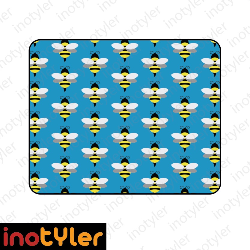 Bees Bee Pattern Honeybee Honeybees Bumblebee Vector Repeating Insect Design Rubber Mouse Pad