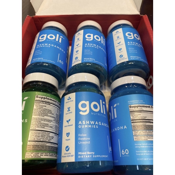 Authentic GOLI Gummies ACV, Ashwaganda, SuperGreens, GOLI Bites