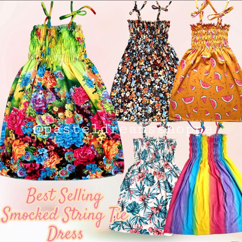 BESTSELLING Smocked String Tie Dress! Shopee Philippines
