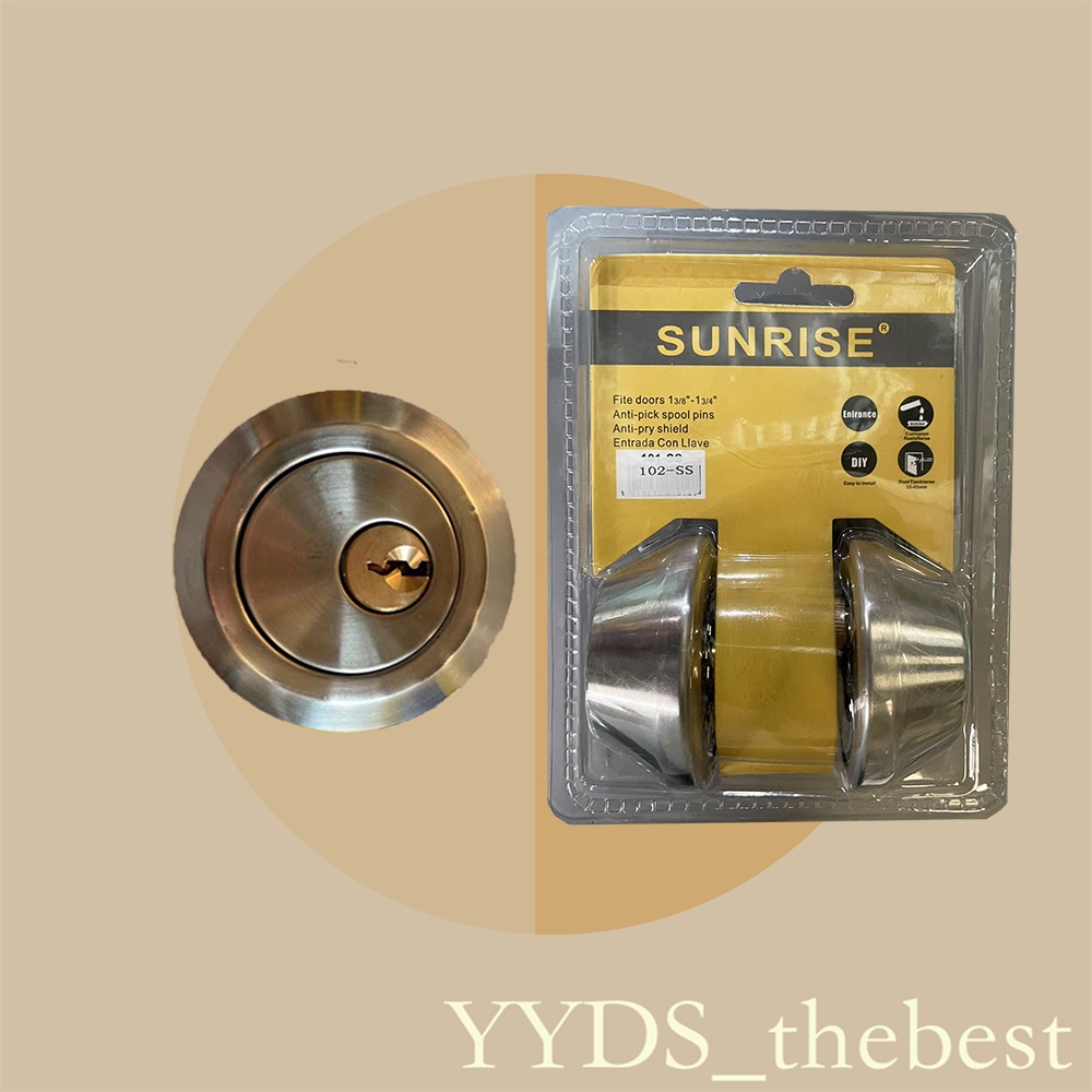 Sunrise 102ss Deadbolt double deadbolt lock set stainless silver