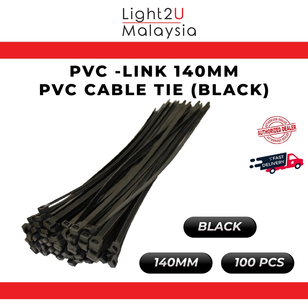 PVC LINK 140MM PVC CABLE TIE (BLACK) 100 pcs Shopee Philippines