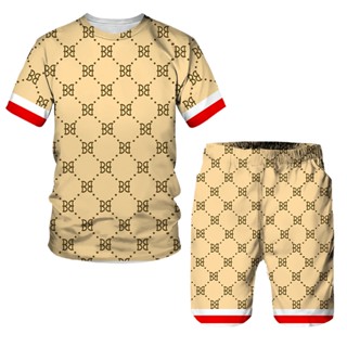 NEWLuxury 3D Printing Men Tracksuit Men's Oversized Clothing T-shirt Shorts outfits Sets Streetswear #1