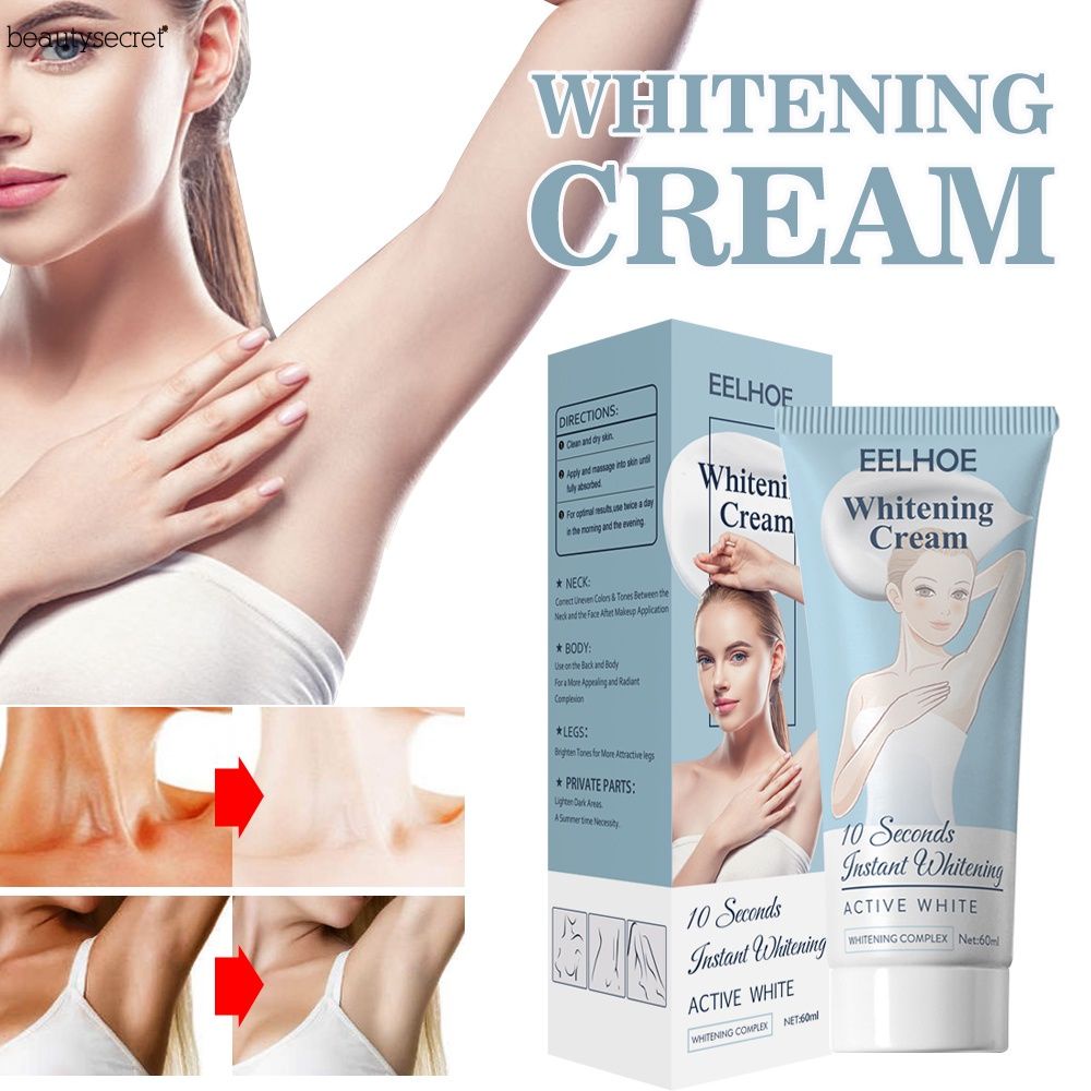 60ml Instant Whitening Cream Underarm Armpit Whitening Cream Legs Knees Private Parts Body Whitening