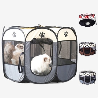 PetStern Foldable Playpen For Dog Cat Tent Pet Fence Delivery Room Breathable Octagonal Cage House g