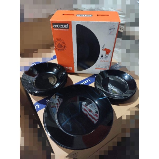 Arcopal Zelie Black 18pc Dinner Set Shopee Philippines