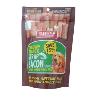 Sleeky Chewy Snack STRAP –Bacon Flavor 175g
