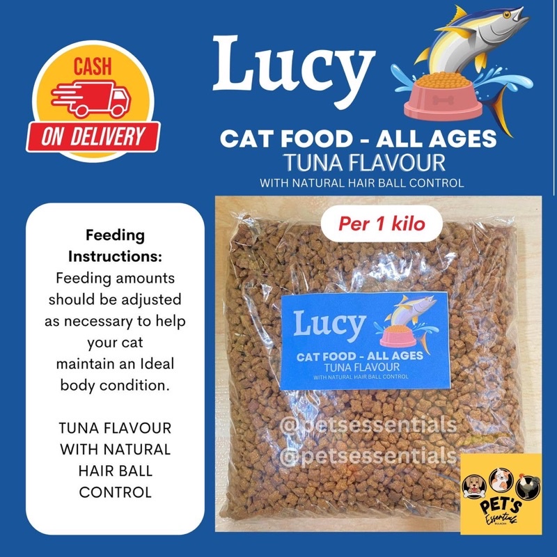 Lucy Cat Food All Ages Tuna Flavour (REPACK 1 KILO ONLY) Shopee
