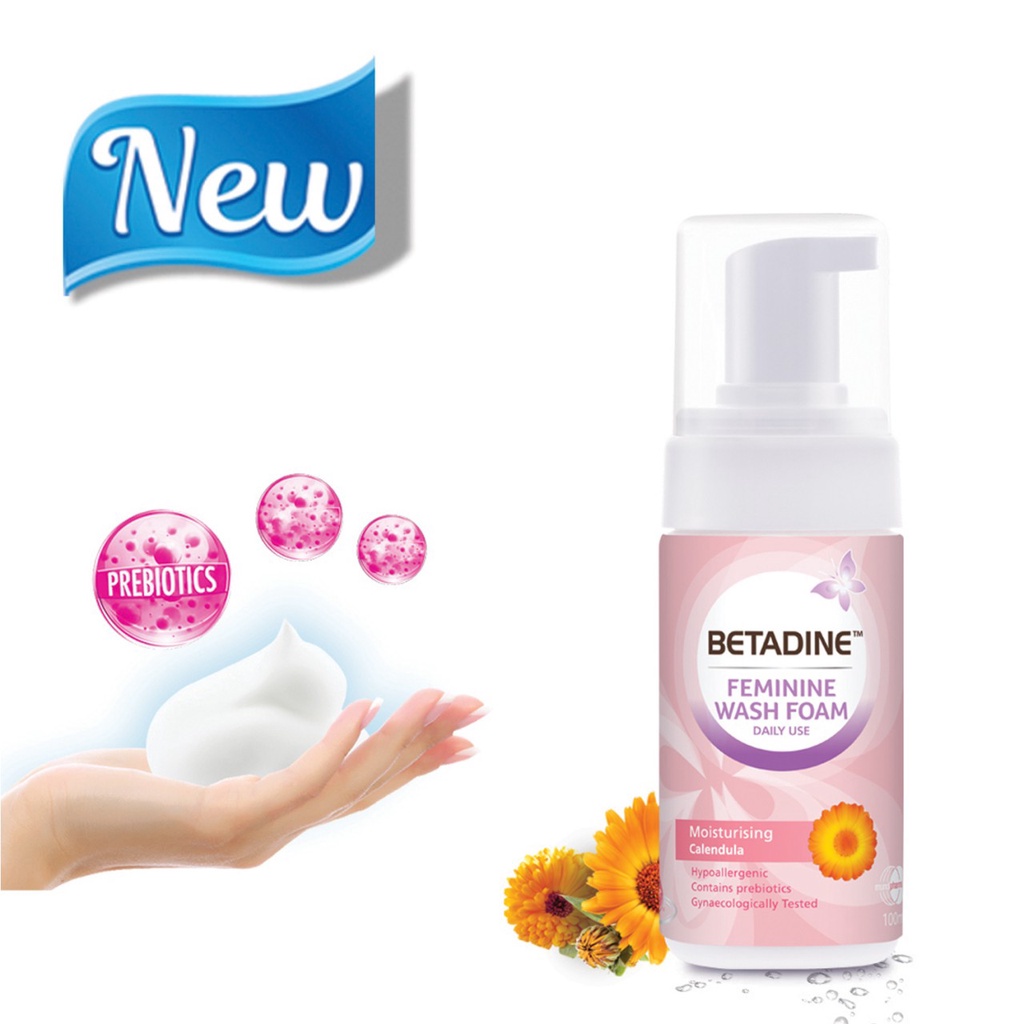 Betadine Daily Feminine Wash Foam Moisturizing Calendula 100ml Shopee