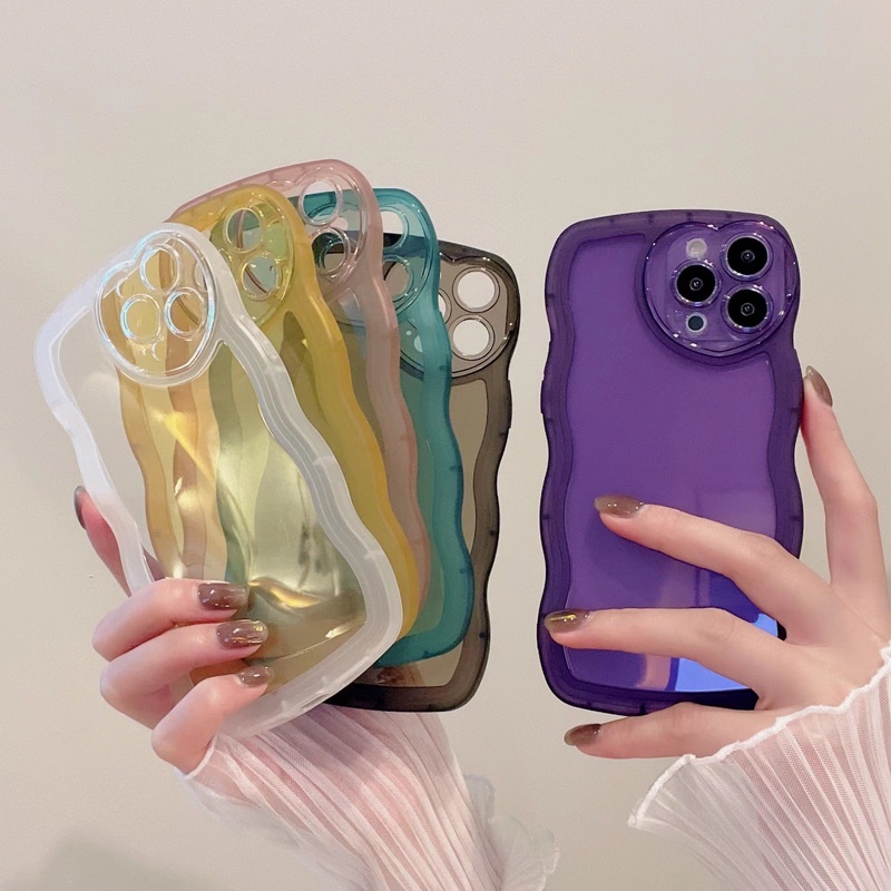 Wavy Border Heart Lens Jelly Color Soft Clear Silicone Case Cover For