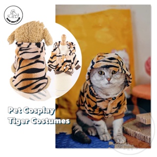 ⊙WOWPETSCLUB Tiger Cosplay Costume Funny Pet Dog Cat Clothes Hoodie Jumpsuit Outfit Clothing Puppy
