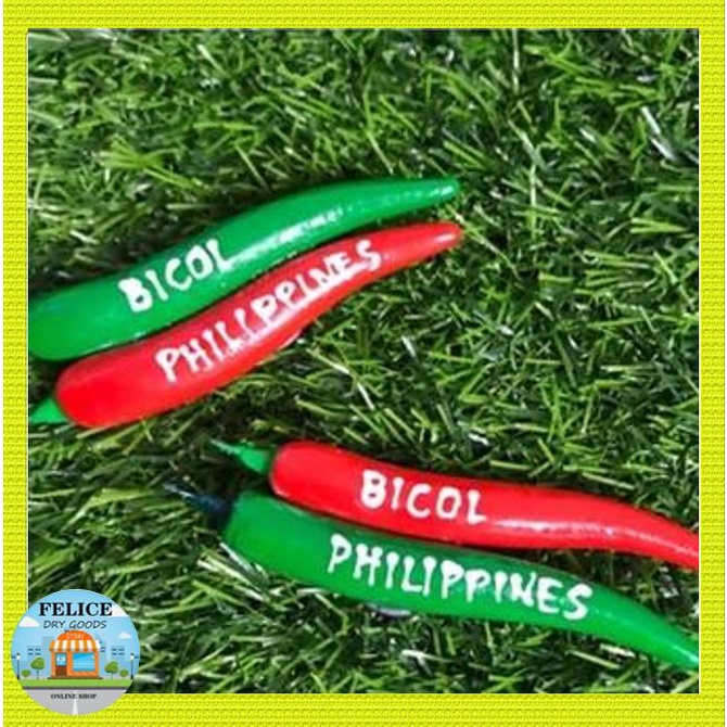 Felice Keychains Souvenir From Bicol Phillippines Sili Green and Red