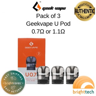 Geekvape U Pod Replacement 0.7 ohm or 1.1 ohm Occ Cartridge Authentic/Legit - Pack of 3 Pieces