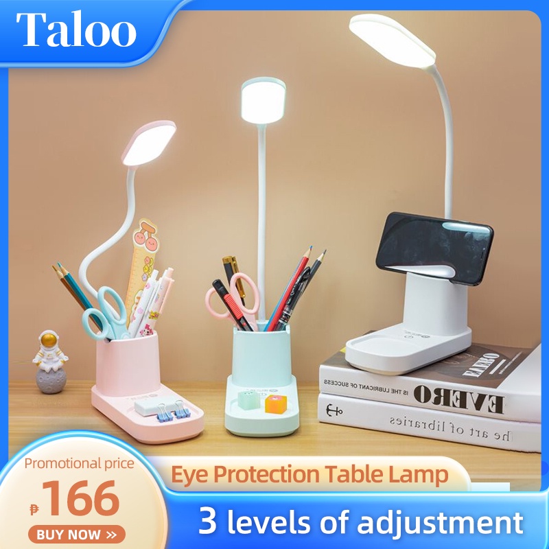 Table Lamp LED Study Table Lamp USB Rechargeable 3 levels brightness Foldable Student Reading