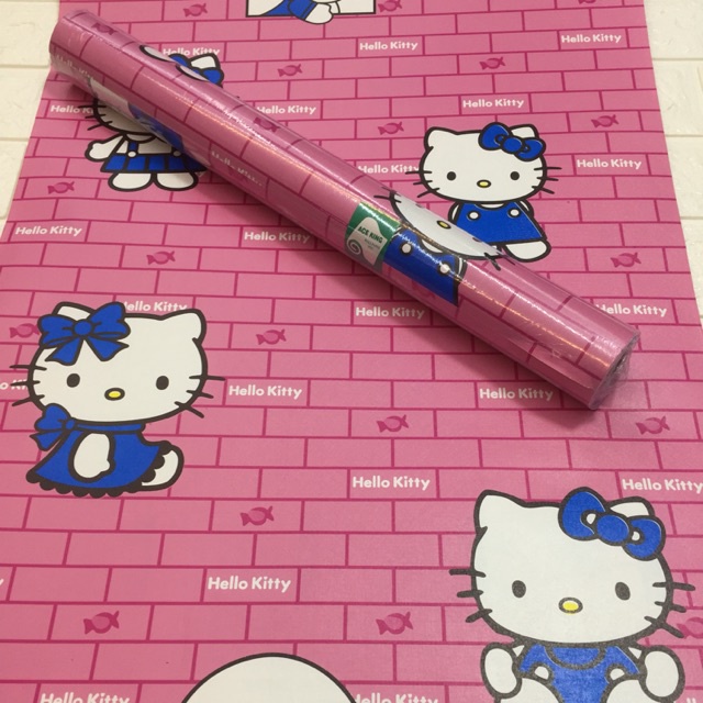 Acekig home decor pvc matte texture quality hello kitty bricks design pink backround adhesive (X18)
