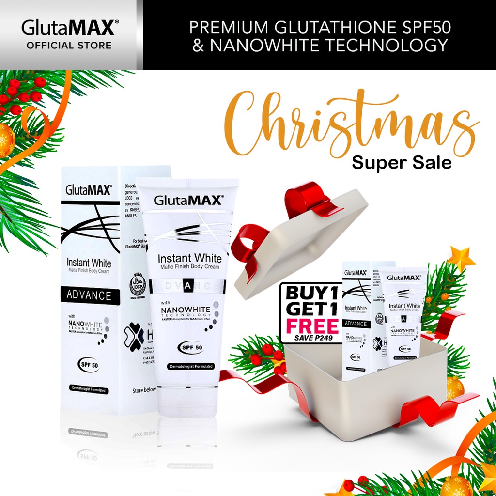 Buy 1 Take 1 Glutamax Instant White Matte Finish Body Cream Spf 50 With Glutathione Shopee 9039