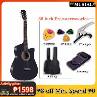 38 Inch Acoustic Guitar Folk Guitar Popularity Novice Beginners Practice Students Guitar