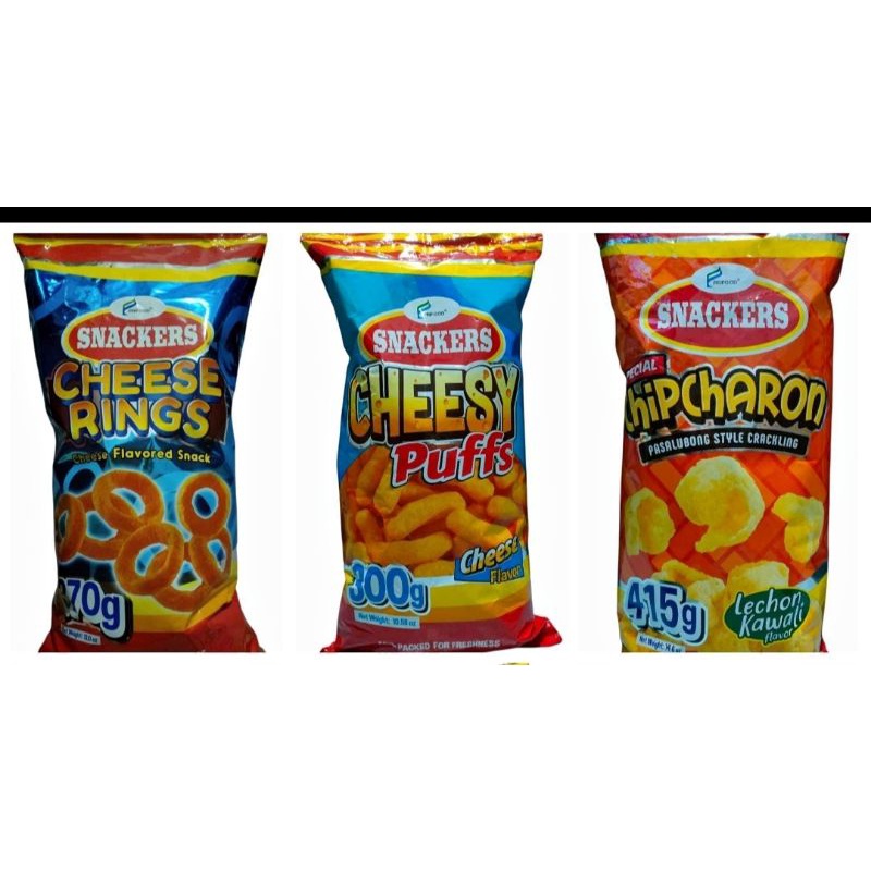 Snackers/Cheese Rings/Cheese Puffs/Chipcharon/370g | Shopee Philippines