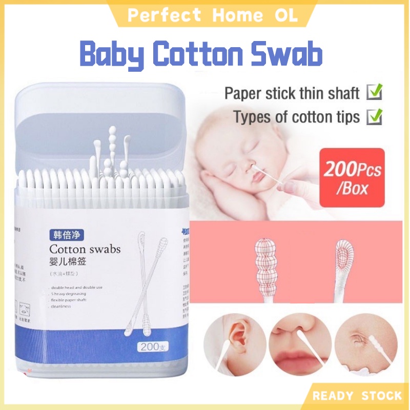 Doubleheaded Baby Cotton Swab 200 PCS Double Head Cotton Buds Nose