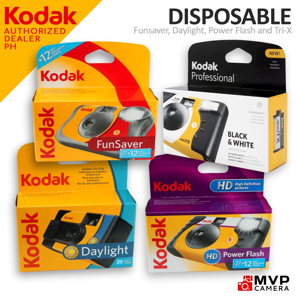 KODAK Disposable Film Cameras Funsaver Daylight Power Flash TRI X 400 ...