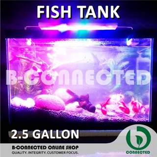 （hot sale）♝AQUARIUM FISH TANK 2.5 GALLON BY BCONNECTED / GLASS TANK WITH TOP GLASS - 1PC
