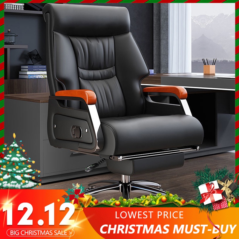 Leather boss chair reclining chair office chair massage executive chair