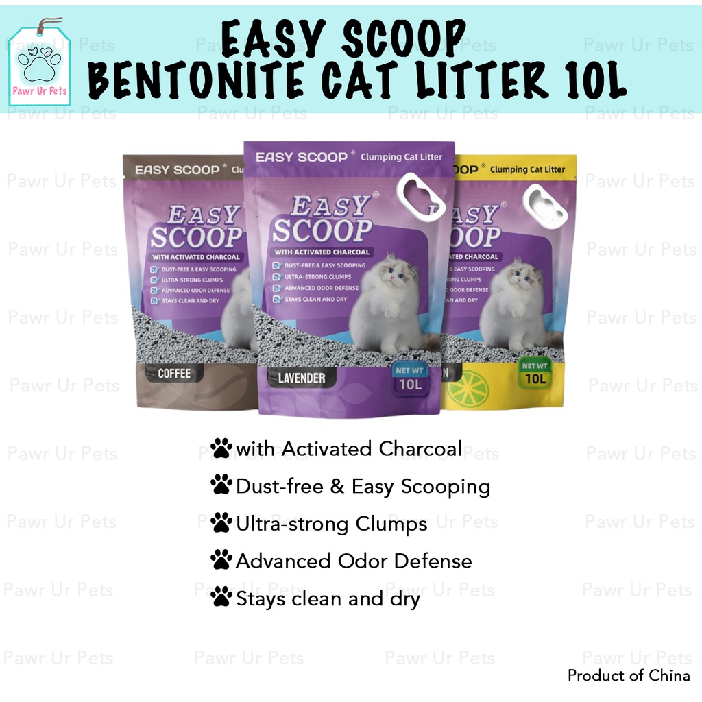 Easy Scoop Bentonite Cat Litter with Activated Charcoal 10L