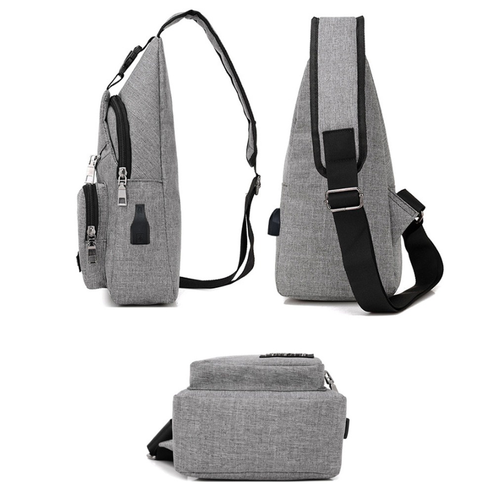 NEWMale Shoulder Bags USB Charging Crossbody Bags Men Anti Theft Chest Bag School Summer Short Trip