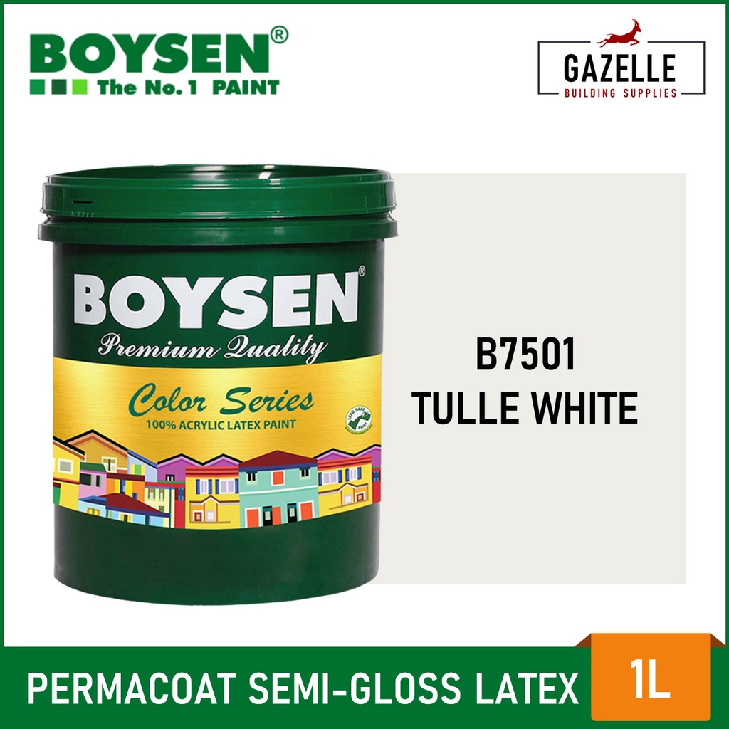 Boysen Color Series Permacoat SemiGloss Latex Paint Tulle White B7501