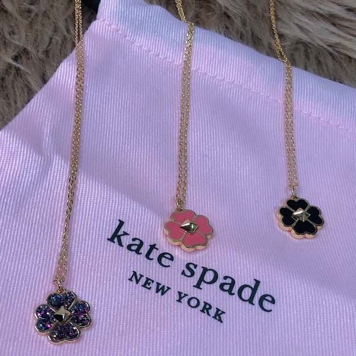Authentic KATE SPADE Necklace Spades and Studs - Black, Peach, Multi Glitter  | Shopee Philippines