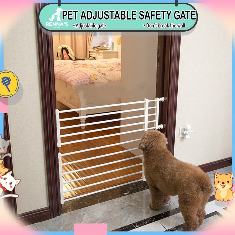 Renna's Pet Adjustable Safety Gate For Dogs Safety Gate For Pets Baby Safety Gate For Baby Pet Gate #1