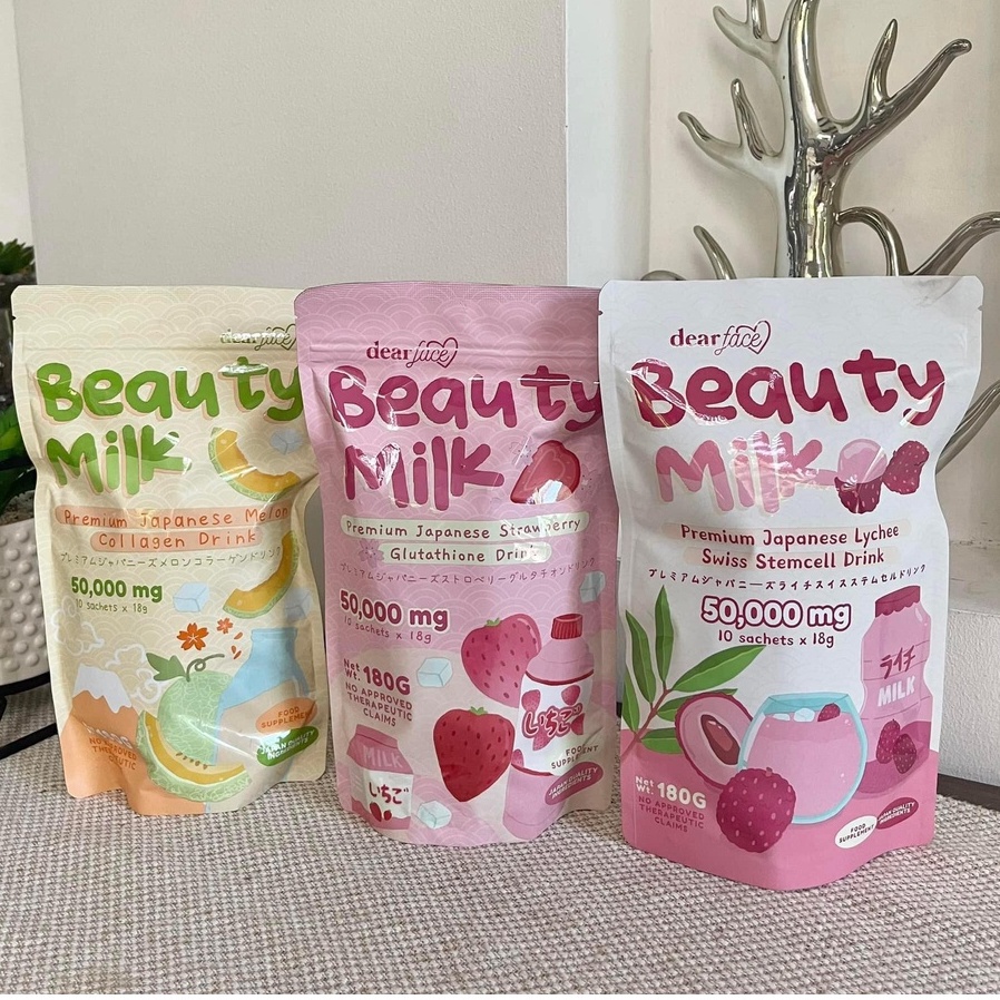 Dear Face Beauty Milk Premium Japanese Melon/ Strawberry Collagen Drink