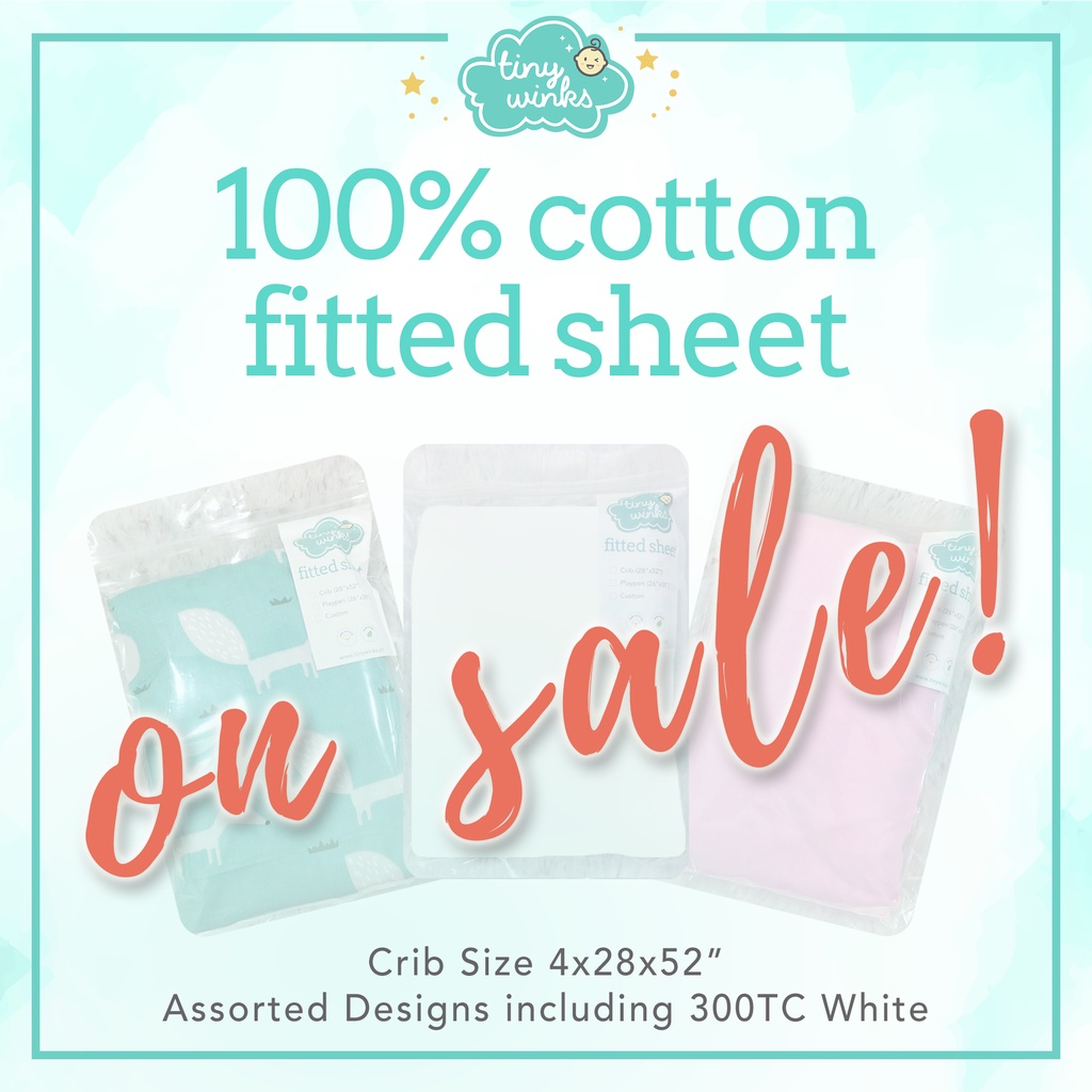 100 Cotton Fitted Crib Sheets ON SALE! Shopee Philippines