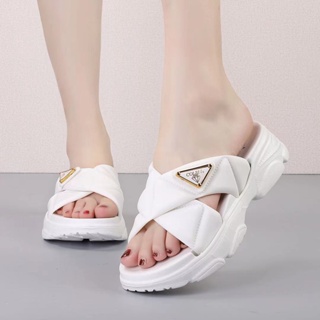 Hot Sale!New arrival korean summer fashion women slipper sandal cross design thick bottom