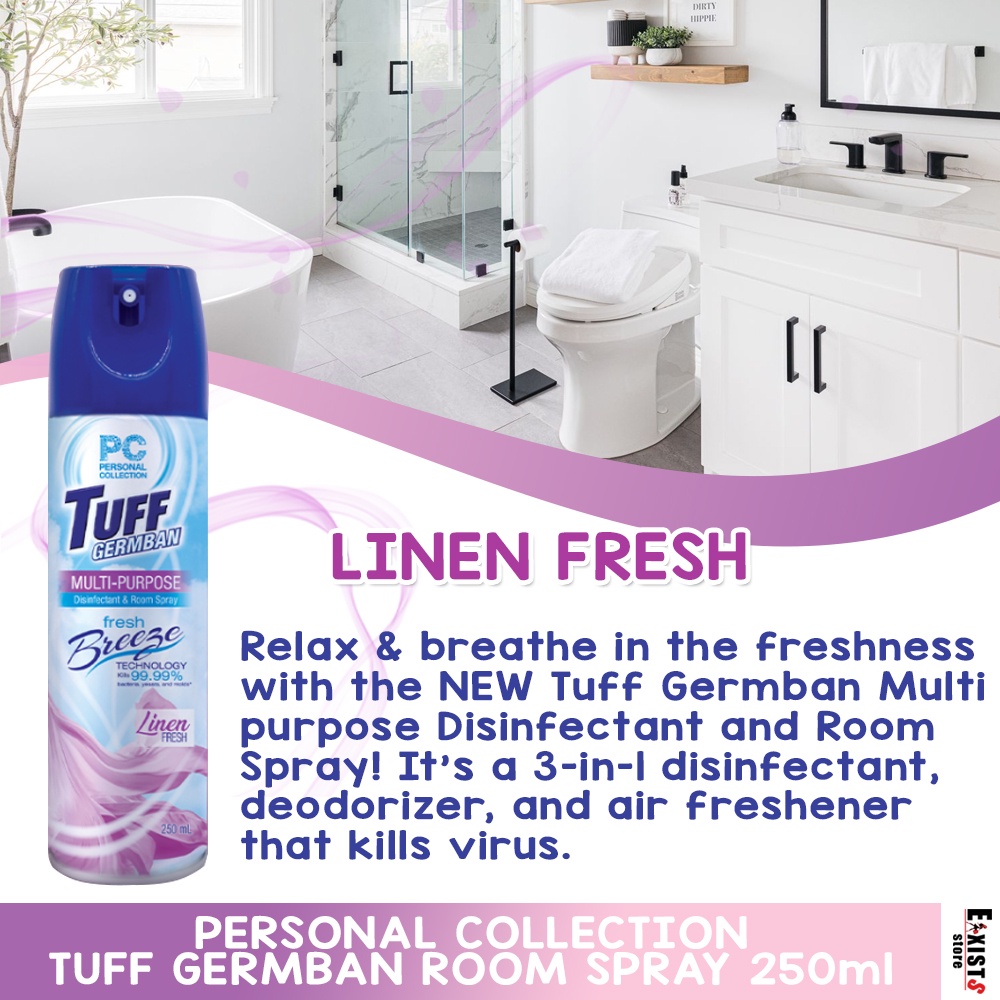 Personal Collections Tuff Germban LINEN SPRAY 250ml Multi Purpose Disinfectant & Room Spray