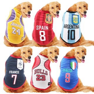 Pet Dog Cat French Fighting Teddy Bichon Corgi Clothes World Cup Basketball Vest Supplies Spring Summer Thin Style