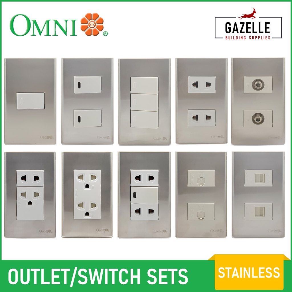 Omni Wide Series Duplex Universal Outlet Switch 1 Way 3 Way Sets