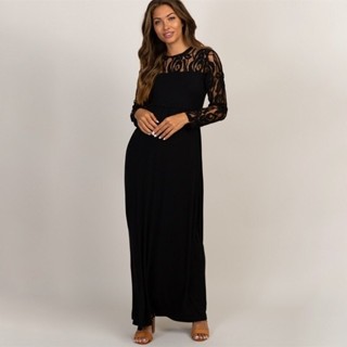 Sling Bag Design Maternity Photography Outfit Maxi Gown Women Lace Long Dress Sleeve Pregnancy Outdo #2