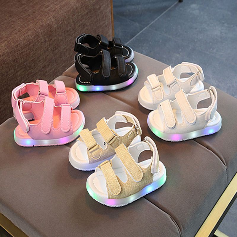 Boy Baby Trendy Girls Sandals Korean Version Flashing Light Shoes Beach 2021 Toddler Boys Children New Style