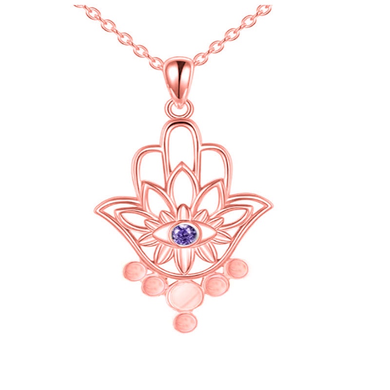 Collana a mano di Hamsa Mano di Fatima Spirituale Occhio di Buddha Ciondolo Strega Gioielli Collane Gioielli_voghion.com