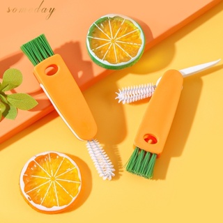 3 in 1 Multifunctional Cup Lid Cleaning Brush Cup Cover Lid Cleaner Mini Cute Carrot Cleaning Brush