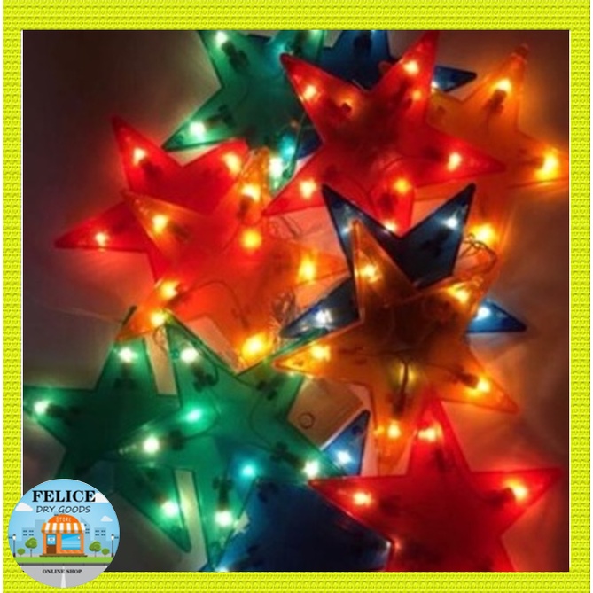 10 Star Christmas Light Whit A Cluster Of Star Multicolor Star Hanging decor 50l Shopee