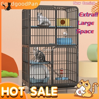 Cat Cage Cat House Large Free Space 2/3-Story Pet House with toilet integrated Cat Villa Pet cage